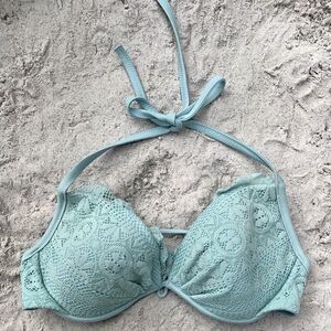 PASTEL GREEN CROCHET LINED PUSH UP UNDERWIRE 36C